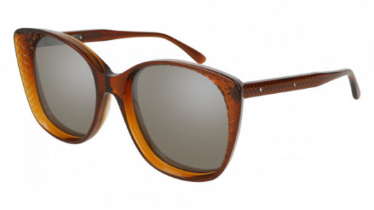 Bottega Veneta BV0149S Sunglasses, BROWN with SILVER lenses