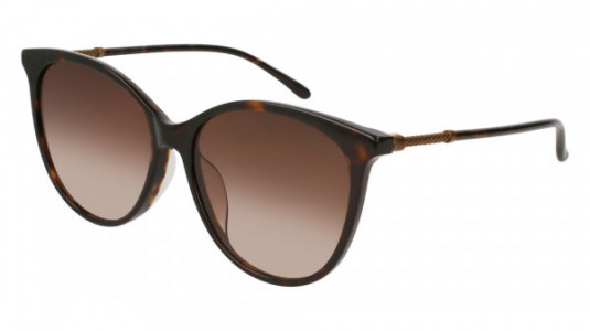 Bottega Veneta BV0154SK Sunglasses, 002 - HAVANA with BRONZE temples and BROWN lenses