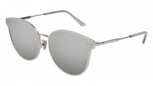 Bottega Veneta BV0157SK Sunglasses, 002 - SILVER with SILVER lenses