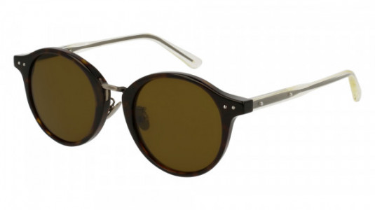 Bottega Veneta BV0080SA Sunglasses, HAVANA with YELLOW temples and BROWN lenses