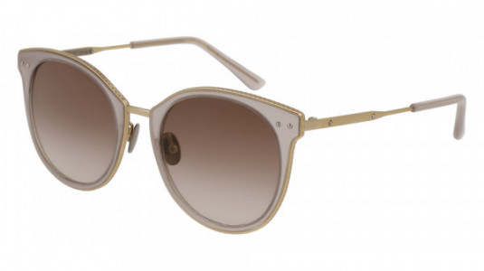Bottega Veneta BV0086SA Sunglasses, PINK with GOLD temples and BROWN lenses