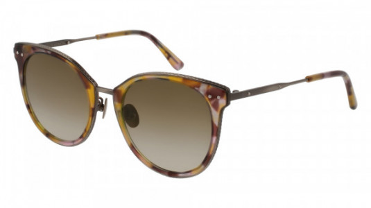 Bottega Veneta BV0086SA Sunglasses, HAVANA with SILVER temples and BROWN lenses