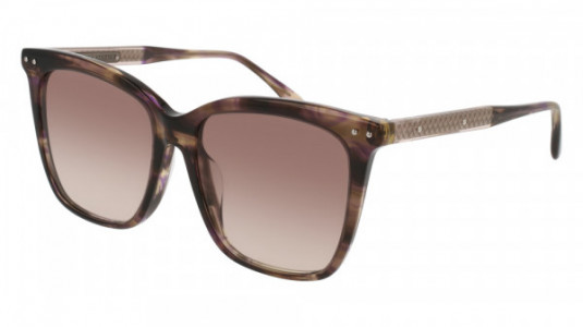 Bottega Veneta BV0097SA Sunglasses, HAVANA with PINK temples and BROWN lenses