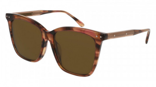 Bottega Veneta BV0097SA Sunglasses, HAVANA with COPPER temples and BROWN lenses