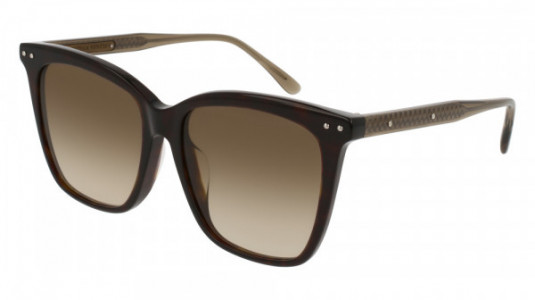 Bottega Veneta BV0097SA Sunglasses, HAVANA with BROWN temples and BROWN lenses