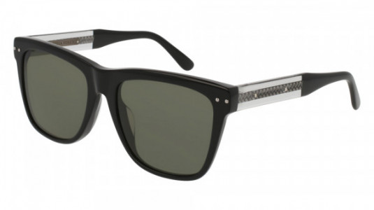 Bottega Veneta BV0098SA Sunglasses, BLACK with GREY temples and GREY lenses