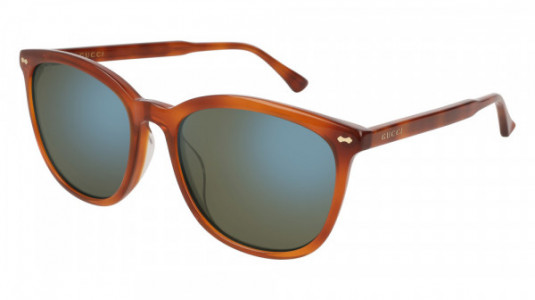 Gucci GG0196SK Sunglasses, HAVANA with BLUE lenses