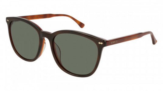 Gucci GG0196SK Sunglasses, HAVANA with GREEN lenses