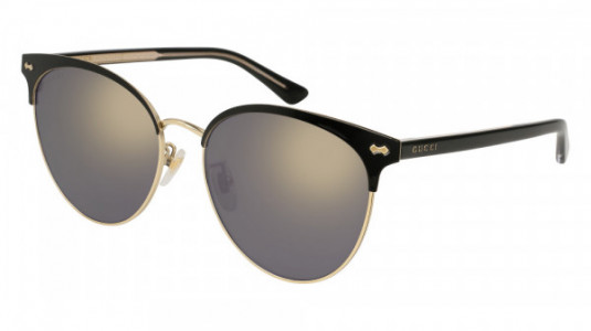 Gucci GG0198SK Sunglasses, BLACK with GOLD lenses