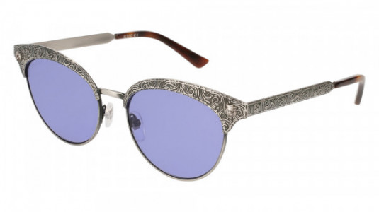 Gucci GG0220S Sunglasses, SILVER with VIOLET lenses
