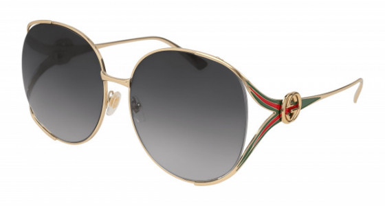 Gucci GG0225S Sunglasses, 001 - GOLD with GREY lenses