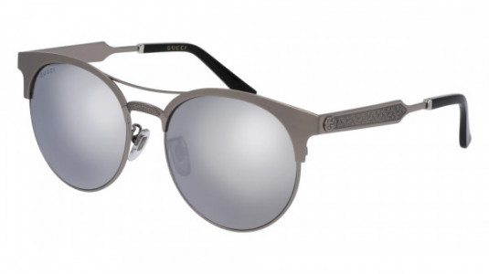 Gucci GG0075SK Sunglasses, RUTHENIUM with SILVER lenses