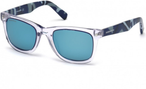 Dsquared2 DQ0171 Preston Sunglasses, 26X - Crystal / Blu Mirror