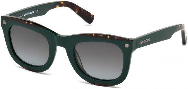 Dsquared2 DQ0223 Milo Sunglasses, 98B - Dark Green/other / Gradient Smoke