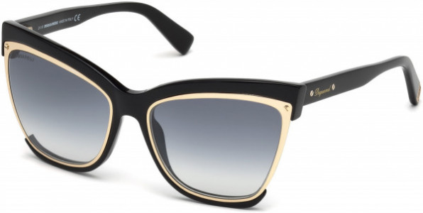 Dsquared2 DQ0241 Amber Sunglasses, 01B - Shiny Black  / Gradient Smoke
