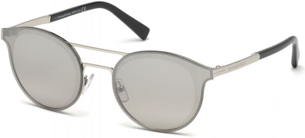 Ermenegildo Zegna EZ0085 Sunglasses, 16C - Shiny Palladium / Smoke Mirror