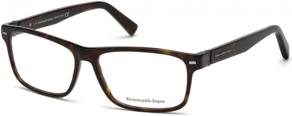 Ermenegildo Zegna EZ5073 Eyeglasses, 052 - Shiny Dark Havana, Semi Shiny Light Ruthenium