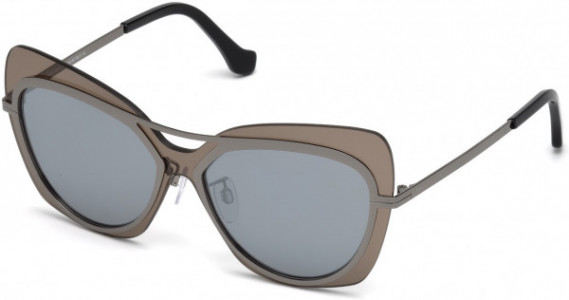 Balenciaga BA0087 Sunglasses, 08C - Shiny Gumetal  / Smoke Mirror