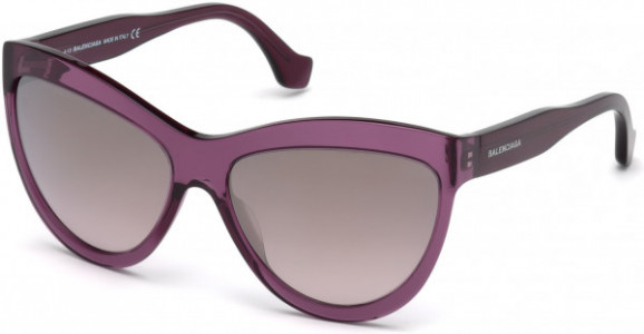 Balenciaga BA0090 Sunglasses, 69C - Shiny Bordeaux / Smoke Mirror