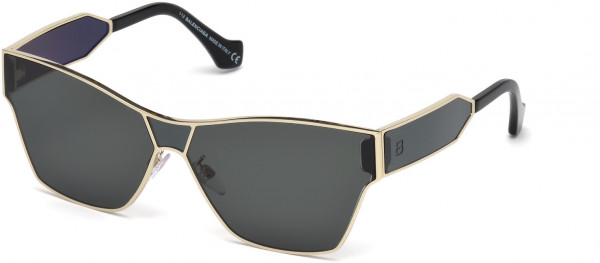 Balenciaga BA0095 Sunglasses, 33A - Gold/other / Smoke