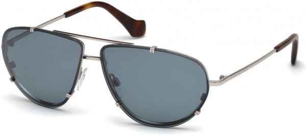 Balenciaga BA0097 Sunglasses, 16V - Shiny Palladium / Blue