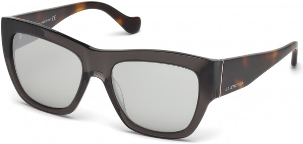 Balenciaga BA0102 Sunglasses, 20C - Grey/other / Smoke Mirror