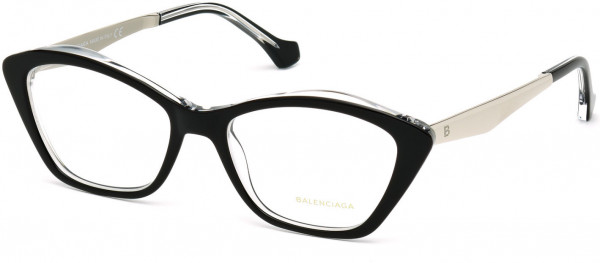 Balenciaga BA5040 Eyeglasses, 003 - Black/crystal