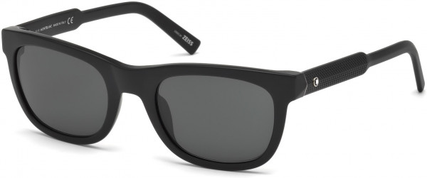 Montblanc MB652S Sunglasses, 02A - Matte Black / Smoke