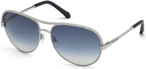 Roberto Cavalli RC1011 Vega Sunglasses, 16X - Shiny Palladium / Blu Mirror