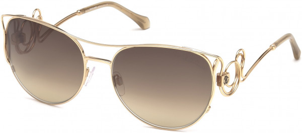 Roberto Cavalli RC1026 Carmignano Sunglasses, 28G - Shiny Rose Gold / Brown Mirror