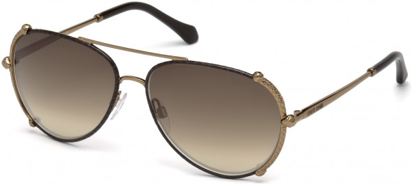 Roberto Cavalli RC1029 Casciana Sunglasses, 34G - Shiny Light Bronze / Brown Mirror