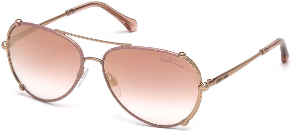 Roberto Cavalli RC1029 Casciana Sunglasses, 34U - Shiny Light Bronze / Bordeaux Mirror