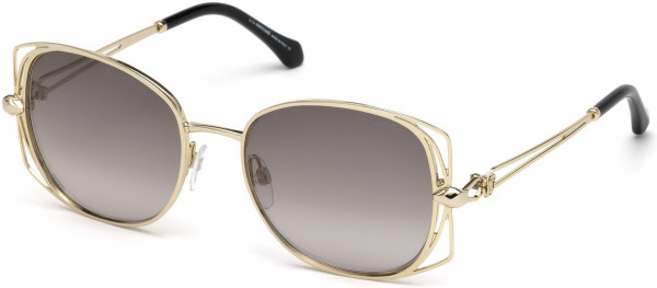 Roberto Cavalli RC1031 Casentino Sunglasses, 32B - Shiny Pale Gold, Black/ Gradient Grey