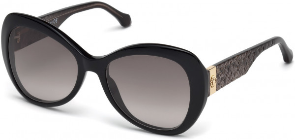 Roberto Cavalli RC1040 Cavriglia Sunglasses, 01B - Shiny Black  / Gradient Smoke