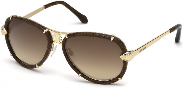 Roberto Cavalli RC885S Mebsuta Sunglasses, 28G - Shiny Rose Gold / Brown Mirror
