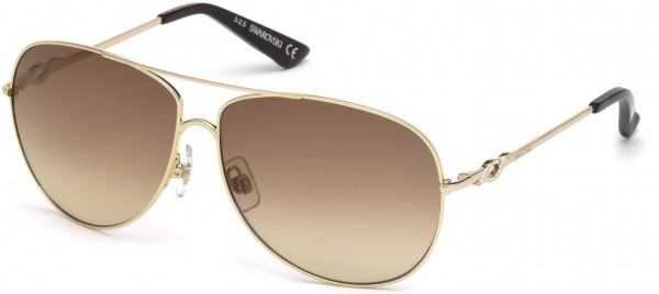 Swarovski SK0100 Finn Sunglasses, 28F - Shiny Rose Gold / Gradient Brown