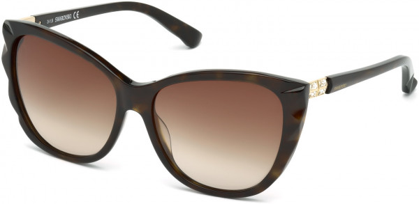 Swarovski SK0117 Fortunate Sunglasses, 52F - Dark Havana / Gradient Brown