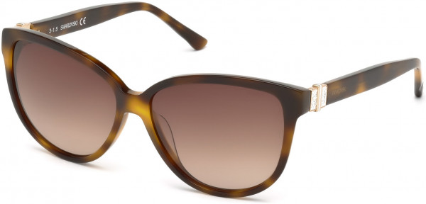 Swarovski SK0120 Felicity Sunglasses, 53F - Blonde Havana / Gradient Brown