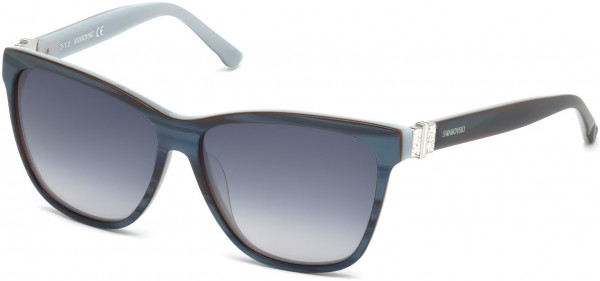 Swarovski SK0121 Fundamental Sunglasses, 83W - Violet/other / Gradient Blue