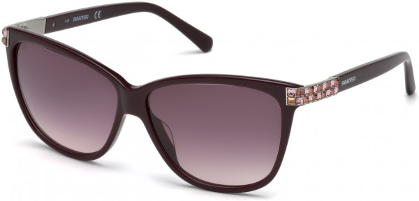 Swarovski SK0137 Sunglasses, 81Z - Shiny Violet / Gradient Or Mirror Violet Lenses