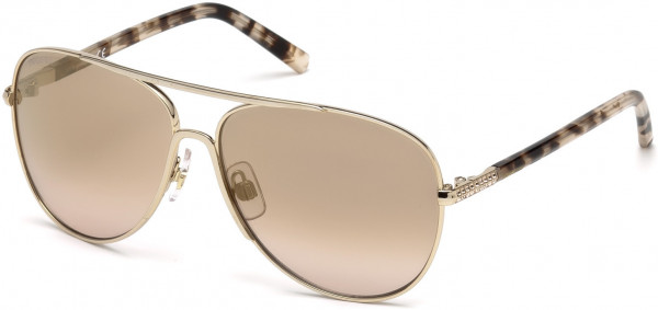 Swarovski SK0138 Sunglasses, 33G - Gold/other / Brown Mirror