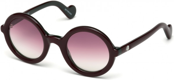 Moncler ML0005 Mrs Moncler Sunglasses, 71T - Shiny Burgundy & Pearl Green / Gradient Burgundy Mirrored Lenses
