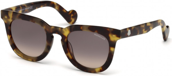 Moncler ML0008 Sunglasses, 53B - Blonde Havana / Gradient Smoke