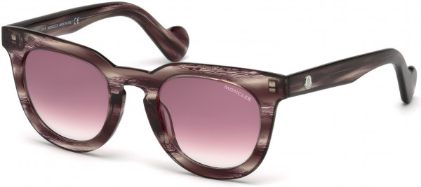 Moncler ML0008 Sunglasses, 81T - Shiny Striped Violet / Gradient Purple Lenses