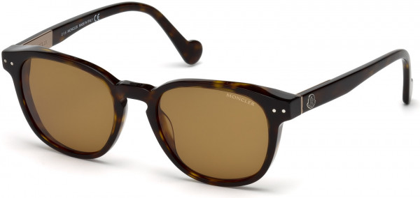 Moncler ML0010 Sunglasses, 52E - Shiny Havana, Shiny Bronze / Vintage Brown Lenses