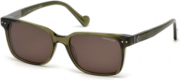 Moncler ML0011 Sunglasses, 93E - Shiny Light Green / Brown