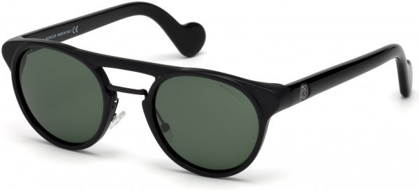 Moncler ML0019 Sunglasses, 01N - Shiny Black  / Green
