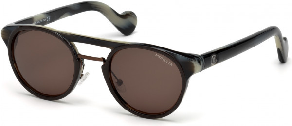 Moncler ML0019 Sunglasses, 05E - Black/other / Brown
