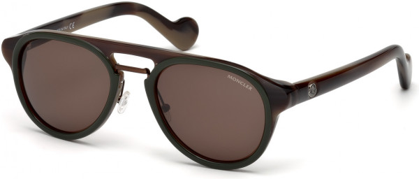 Moncler ML0020 Sunglasses, 96E - Shiny Dark Green / Brown