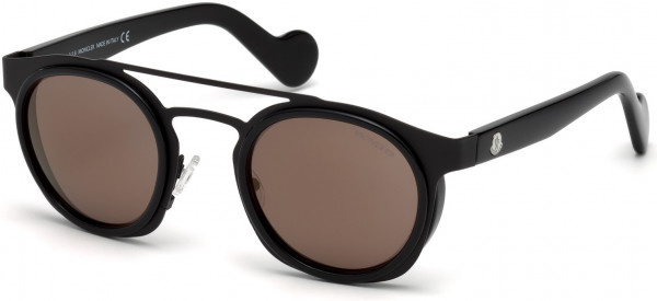 Moncler ML0022 Sunglasses, 01L - Shiny Black  / Roviex Mirror